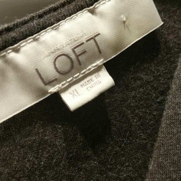 Ann Taylor Loft Jersey Dress Gray Brown XL - Picture 3 of 8